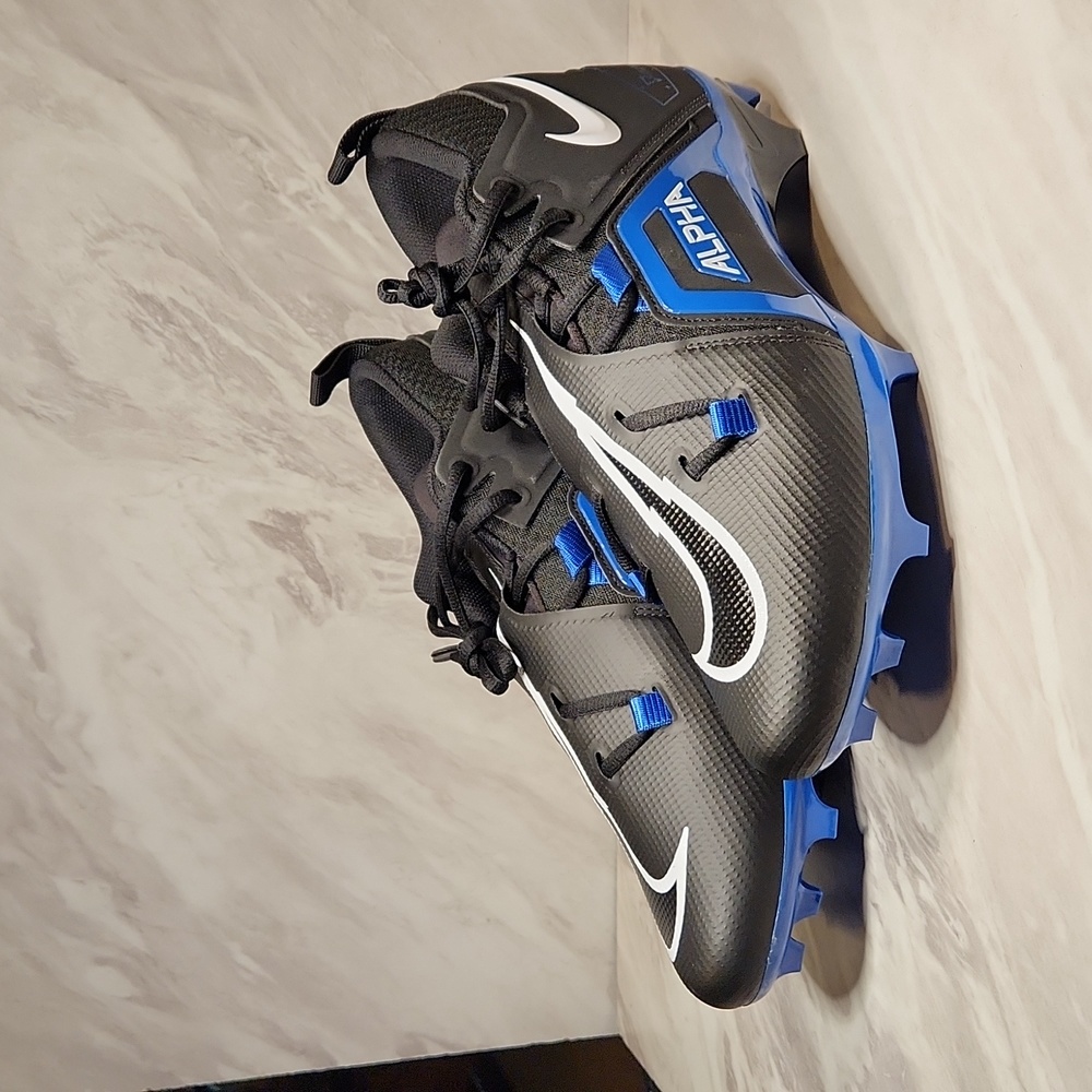 Nike Alpha Menace Pro 3 Football Cleats Black and Royal NWOB Men's 11.5